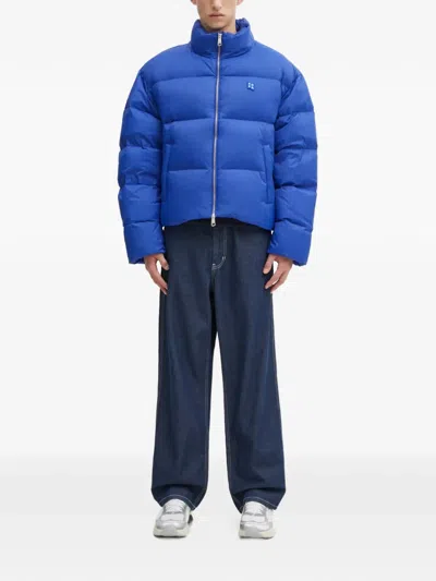 Ader Error Tag Down Jacket In Blue