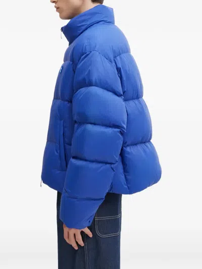 Ader Error Tag Down Jacket In Blue