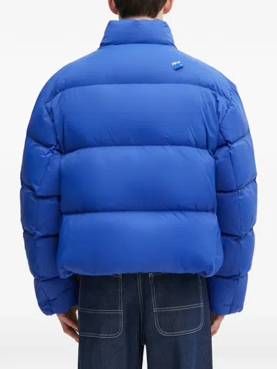 Ader Error Tag Down Jacket In Blue