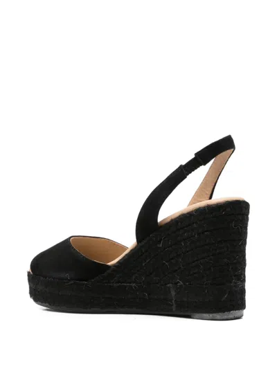 Manebi Slingback Wedge Espadrilles In Black