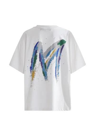 Moustache Graphic-print Oversized T-shirt In White