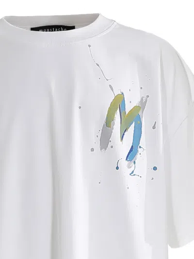 Moustache Graphic-print Oversized T-shirt In White