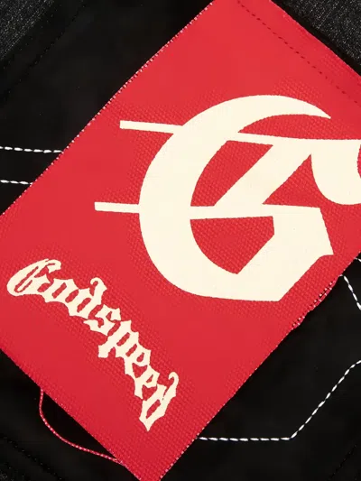 Godspeed Patchwork Denim Shorts In Black