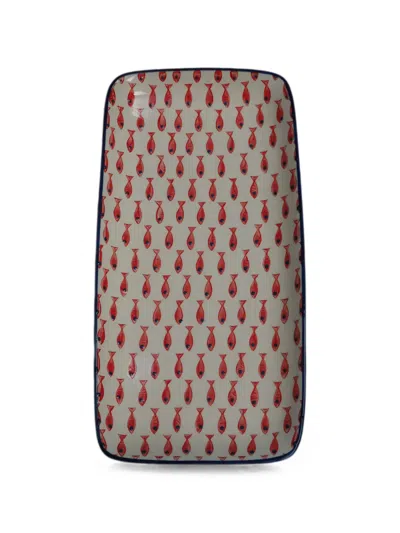 Cu I Seeyou Fish-print Rectangular Trays In Multi