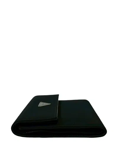 Pre-owned Prada 2000-2013 Tessuto Wallet Small Wallets In Black