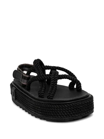 Bohonomad Rope-detail Flatform Espadrilles In Black