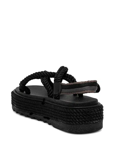 Bohonomad Rope-detail Flatform Espadrilles In Black