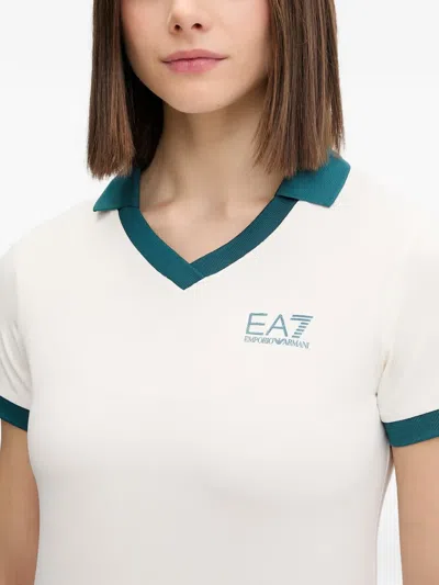 Ea7 Logo-print T-shirt In Neutral