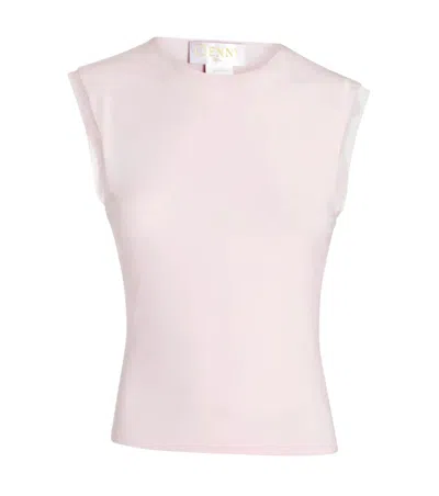 Genny Light Pink Solid Round Neck Top In Light Pink