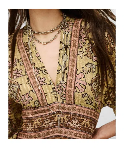 Bash V-neck Printed Dress In Multi