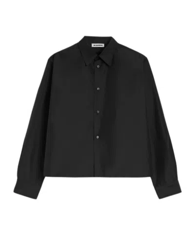 Jil Sander Technical Button Down Shirt Black In Black