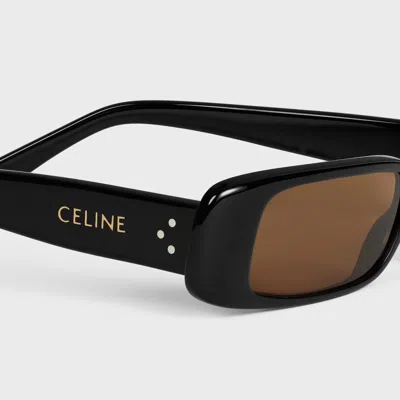 Celine Rectangular S343 Sunglasses In Acetate In Brown