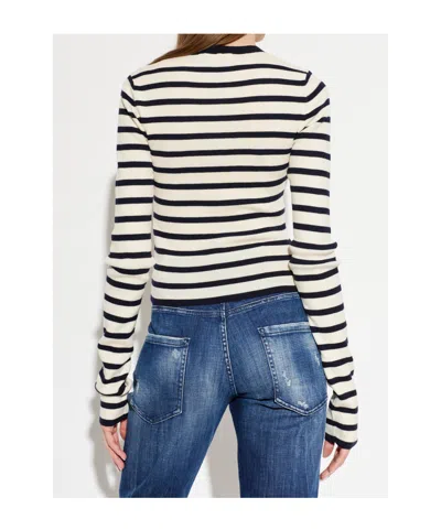 Dsquared2 Long-sleeved Sweater In White