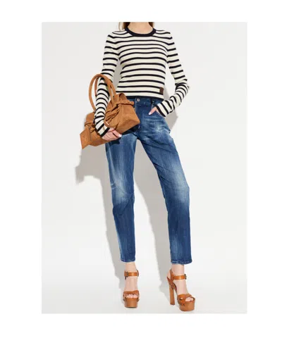 Dsquared2 Long-sleeved Sweater In White