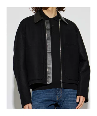 Givenchy Collared Long-sleeved Casual Jacket In Black