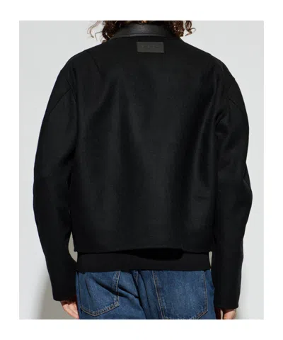 Givenchy Collared Long-sleeved Casual Jacket In Black