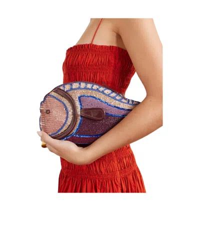 Staud Pesce Beaded Fish Clutch In Multi