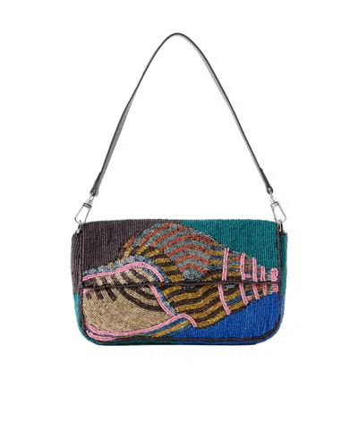 Staud Timmy Convertible Shoulder Bag Conch Shell In Blue
