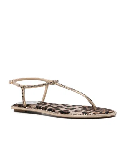 René Caovilla Brown Leopard Print Slippers In Multi