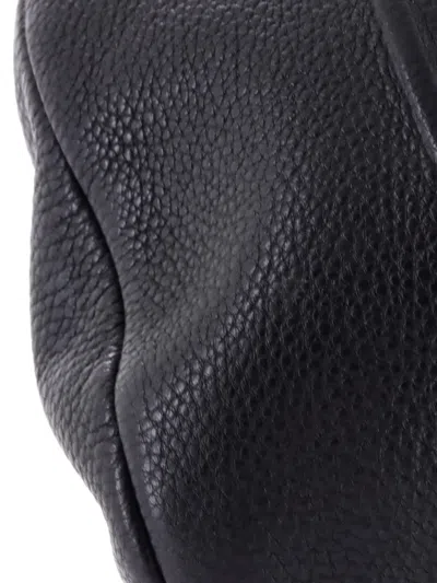 Pre-owned Prada Triangle Logo Sling Bag Leather Backpack In Black