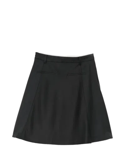 Low Classic Flared Midi Skirt In Black