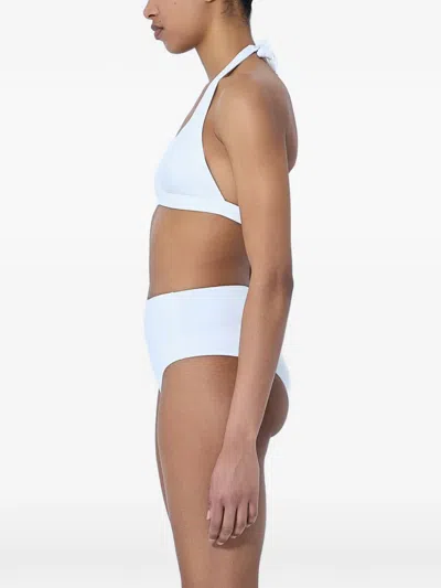 Max Mara Halter-neck Elasticated-underband Bra In White