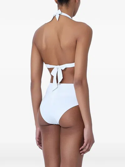 Max Mara Halter-neck Elasticated-underband Bra In White