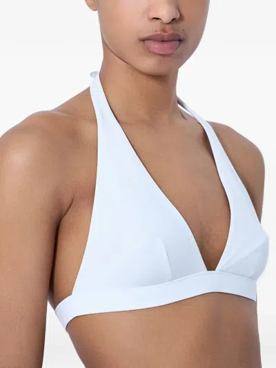 Max Mara Halter-neck Elasticated-underband Bra In White