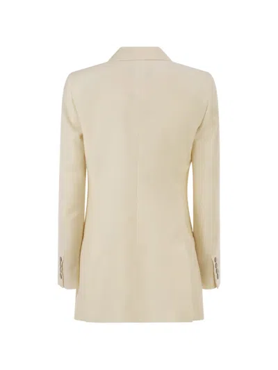 Max Mara Double-breasted Peak-lapel Blazer In Neutral