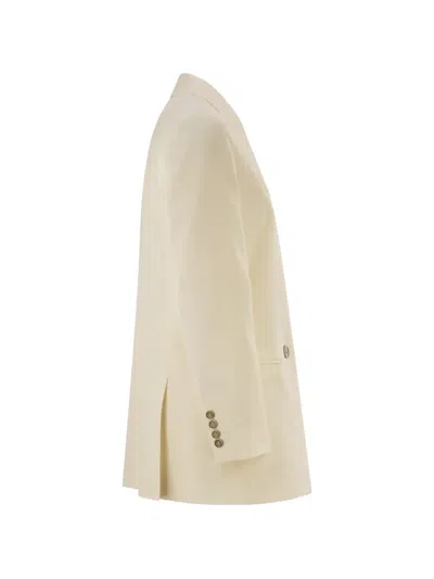 Max Mara Double-breasted Peak-lapel Blazer In Neutral