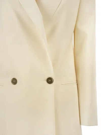 Max Mara Double-breasted Peak-lapel Blazer In Neutral