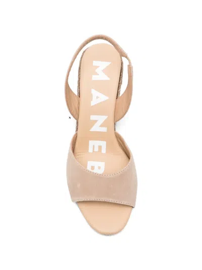 Manebi Slingback Wedge Sandals In Multi