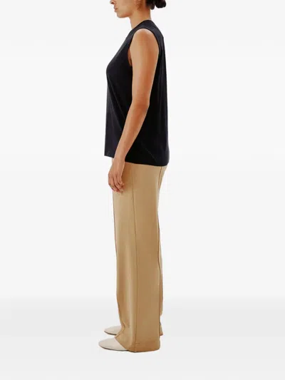 Another Tomorrow Sleeveless T-shirt In Black
