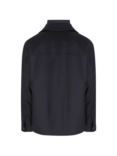 Moorer Pocket Button-up Jacket In Blue