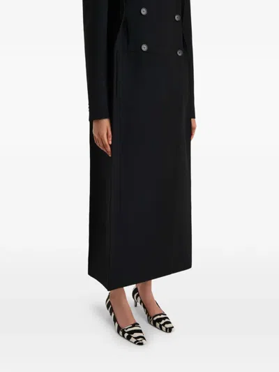 Khaite Donna Oversized Double-breasted Wool Coat In Black