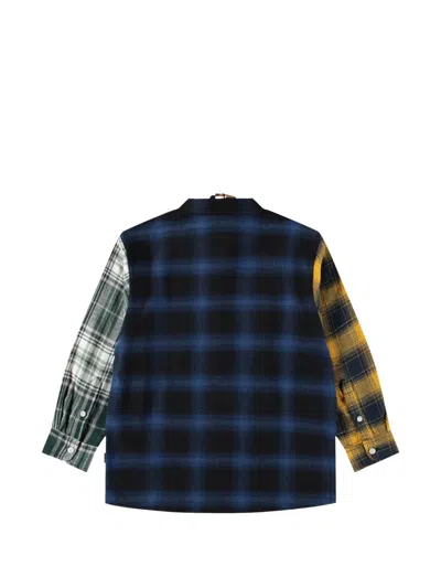 Molo Patchwork Check-print Shirt In Multi
