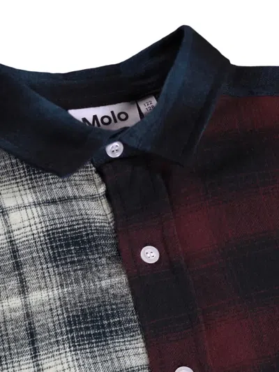 Molo Patchwork Check-print Shirt In Multi