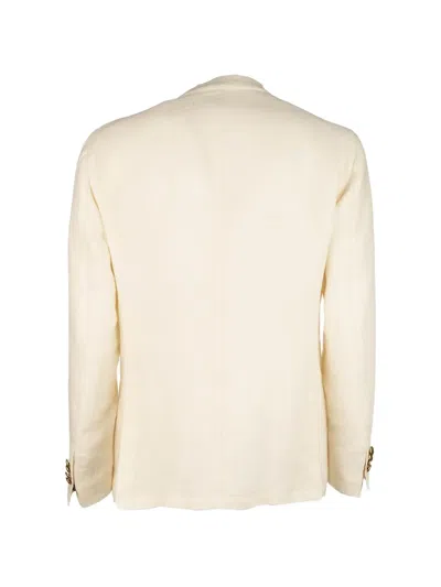 Gabriele Pasini Logo-embossed Buttoned Blazer In Neutral