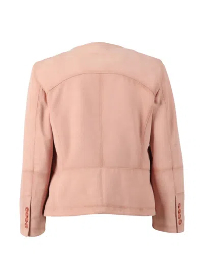 Bully Suede Leather Jacket In Pink