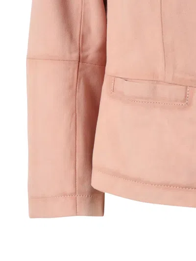 Bully Suede Leather Jacket In Pink