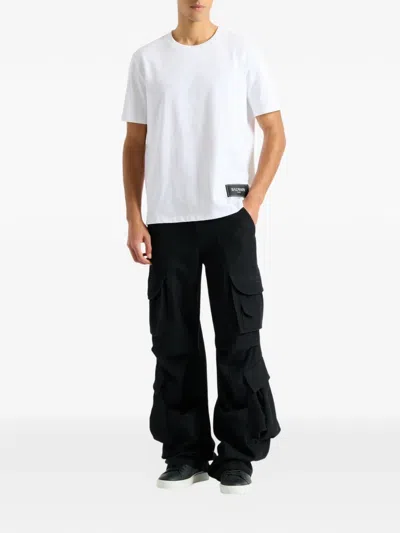 Balmain Wool Twill Cargo Pants In Black