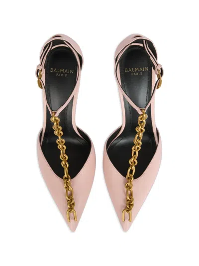Balmain Sync Leather Stilettos With Pointed-toe In Multi
