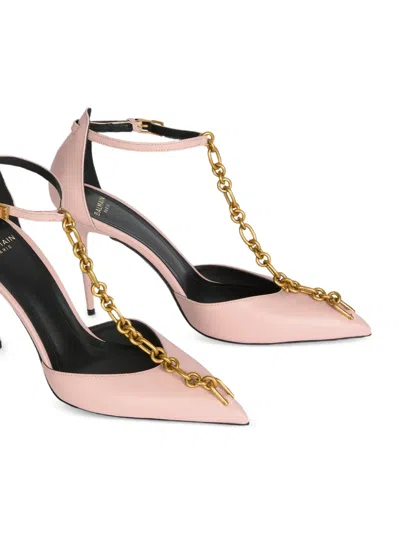 Balmain Sync Leather Stilettos With Pointed-toe In Multi