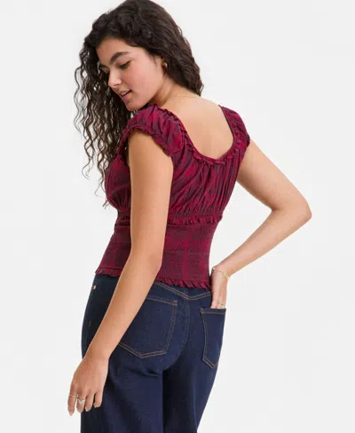 Self Esteem Juniors' Tie-front Cropped Top In Multi