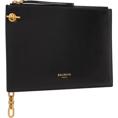 Balmain ブラック Pulse Zipped ポーチ In Black