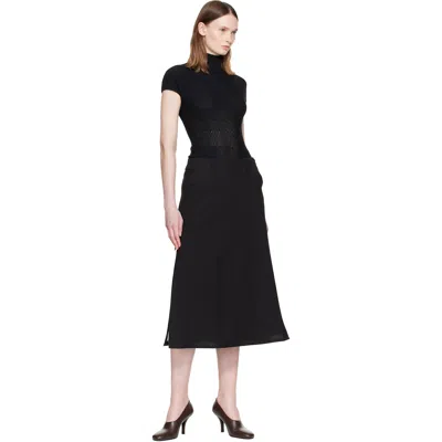 Balmain ブラック High Collar ニット ボディスーツ In Black