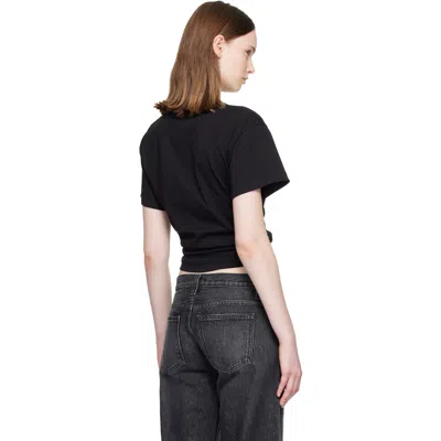 Rabanne Black Cotton Cropped T-shirt With Piercing