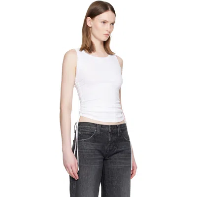 Balmain Stretch-cotton Drawstring Tank Top In White