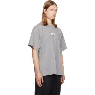 Mm6 Maison Margiela Light Grey T-shirt With Numeric Signature Patch In Gray