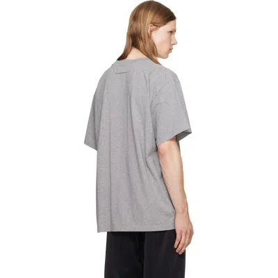 Mm6 Maison Margiela Light Grey T-shirt With Numeric Signature Patch In Gray